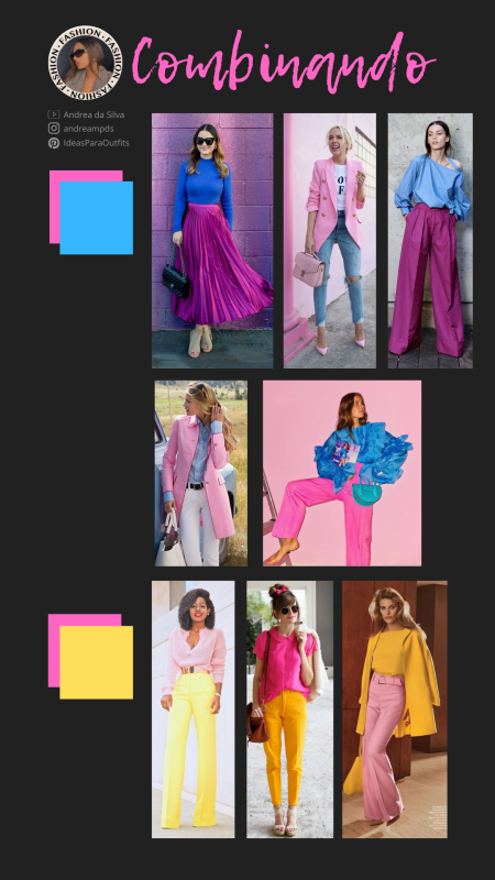 combinar ropa rosa con azul y amarillo