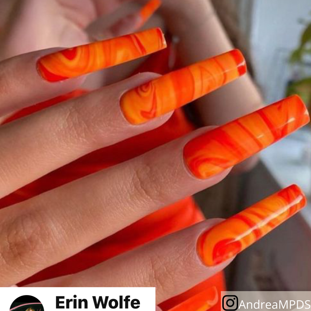 manicure manicura naranja laranja coral